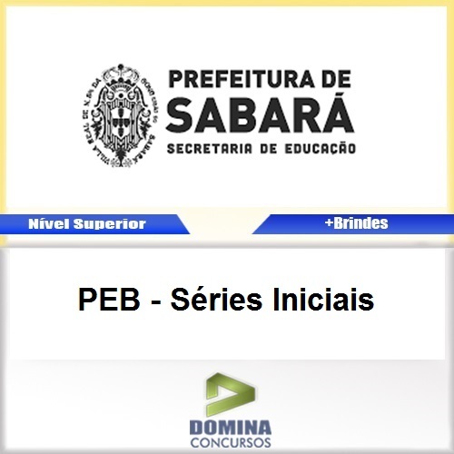 Apostila Sabara MG 2016 PEB Séries Iniciais PDF