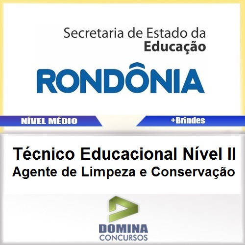 Apostila SEDUC RO 2017 TEC EDU Agente de Limpeza