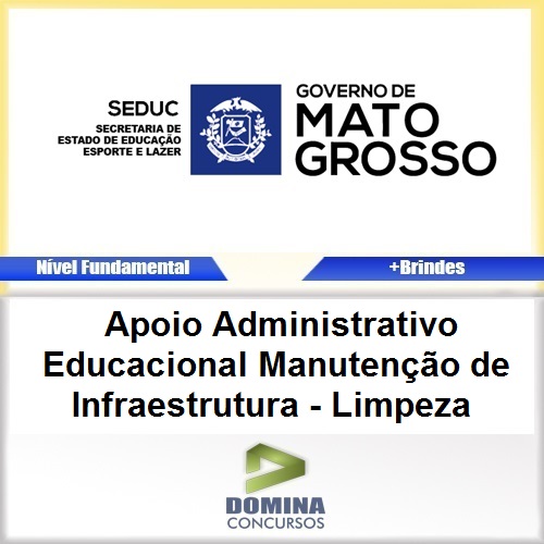 Apostila SEDUC MT 2017 Apoio EDU Manutenção Limpeza