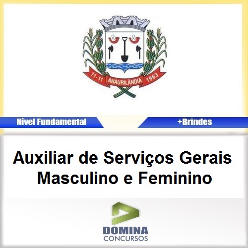 Apostila Anaurilândia MS 2017 AUX de Serviços Gerais