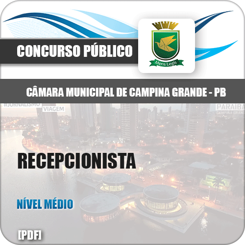 Câmara Campina Grande PB 2018 Recepcionista