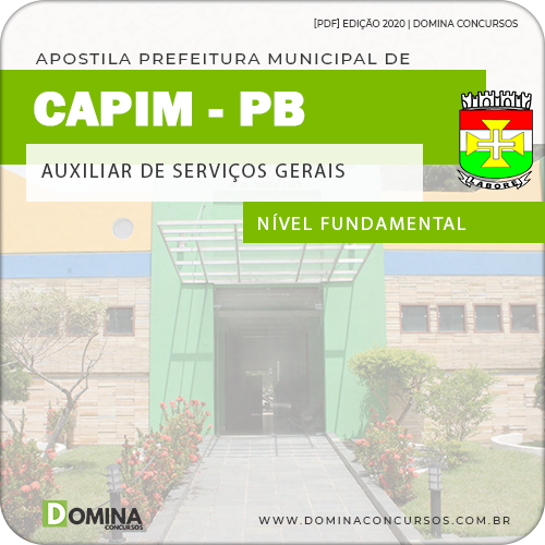 Apostila Pref Capim PB 2020 Auxiliar de Serviços Gerais