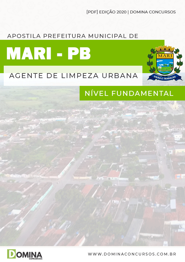 Apostila Pref Mari PB 2020 Agente de Limpeza Urbana