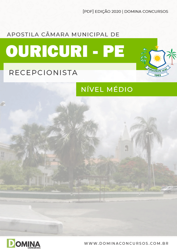 Apostila Concurso Câmara Ouricuri PE 2020 Recepcionista