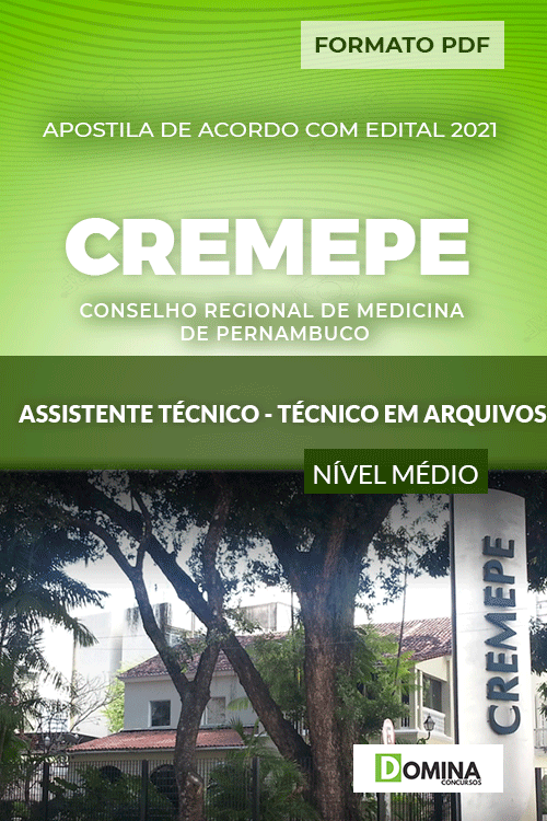 Apostila CREMEPE 2021 Assistente Técnico em Arquivos