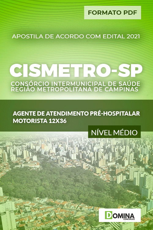 Apostila CISMETRO SP 2021 Agente Hospitalar Motorista