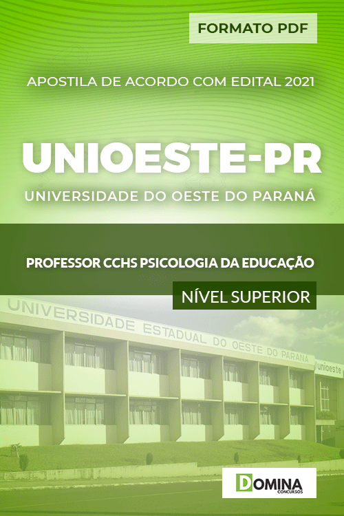 Apostila Unioeste PR 2021 Professor CCHS Psicologia da Educação