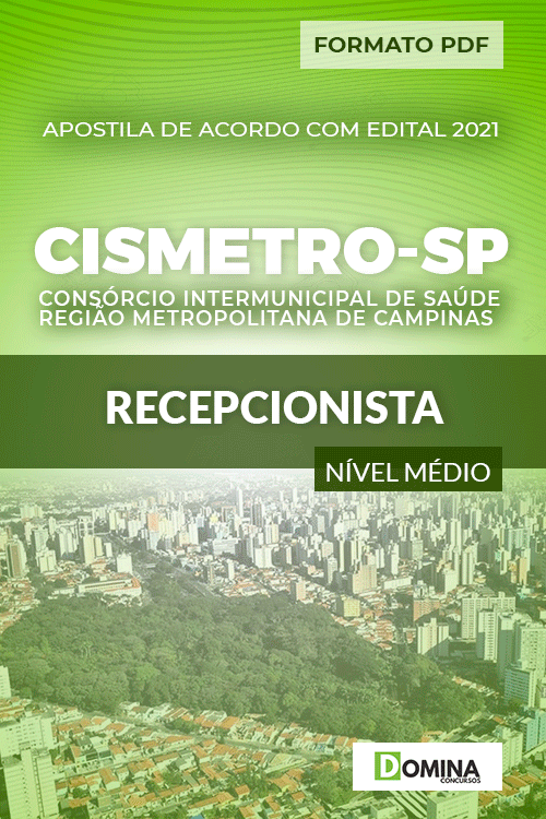 Apostila Processo Seletivo CISMETRO SP 2021 Recepcionista