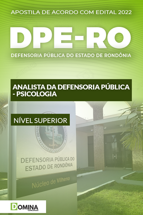 Apostila Digital Concurso DPE RO 2022 Analista Psicologia