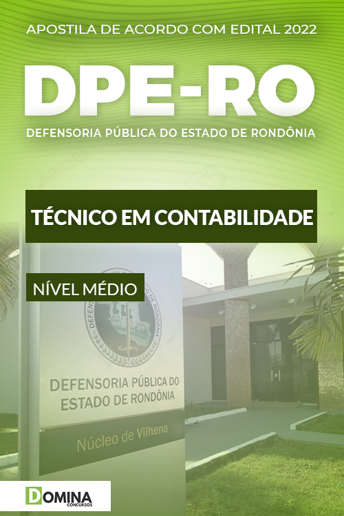 Apostila Concurso DPE RO 2022 Técnico em Contabilidade