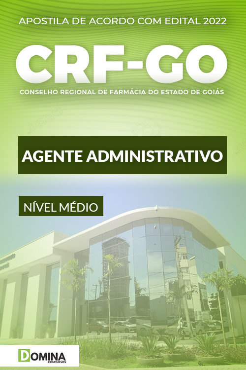 Apostila Concurso CRF GO 2022 Agente Administrativo Quadrix