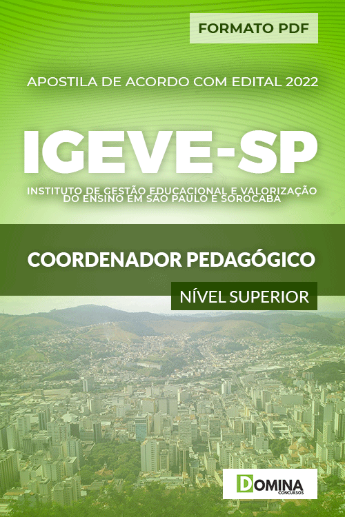 Apostila Concurso IGEVE SP 2022 Coordenador Pedagógico