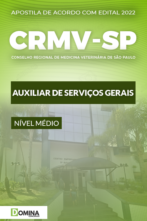 Apostila CRMV SP 2022 Auxiliar de Serviços Gerais