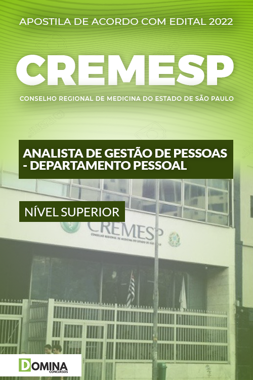 Apostila CREMESP 2022 Analista Departamento Pessoal