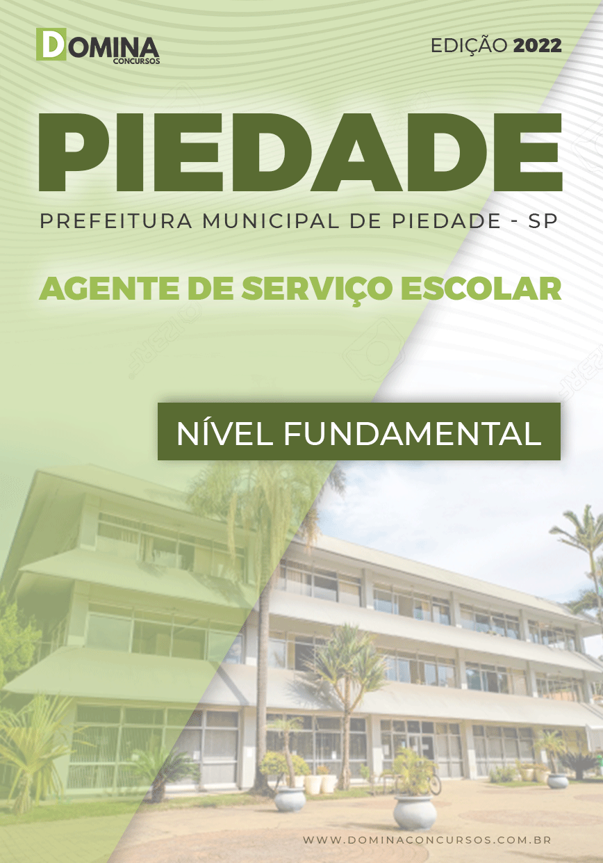 Apostila Pref Piedade SP 2022 Agente Serviço Escolar