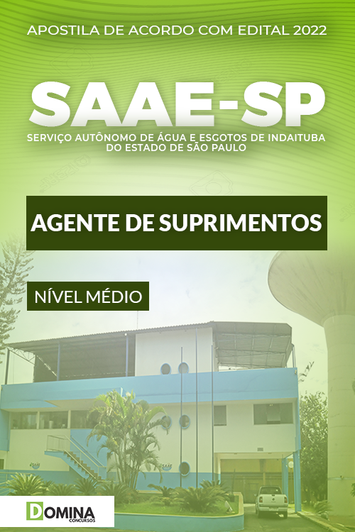 Apostila SAAE Indaiatuba SP 2022 Agente Suprimentos