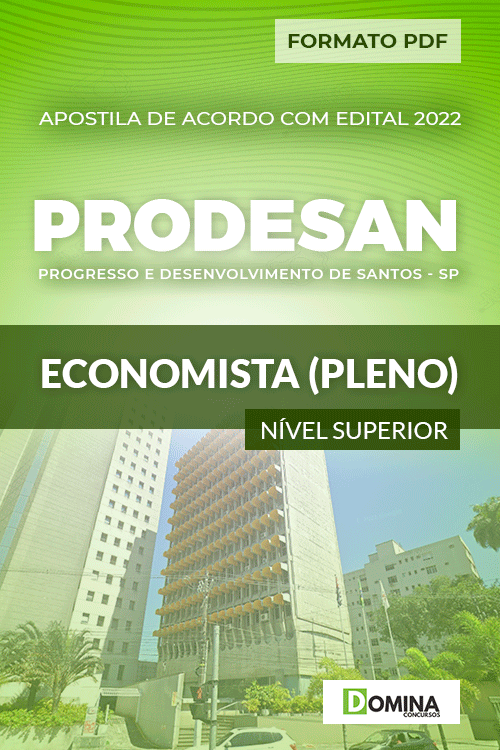 Apostila Digital PRODESAN SP 2022 Economista Pleno