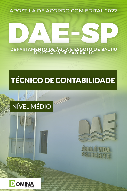 Apostila Digital DAE Bauru SP 2022 Técnico Contabilidade