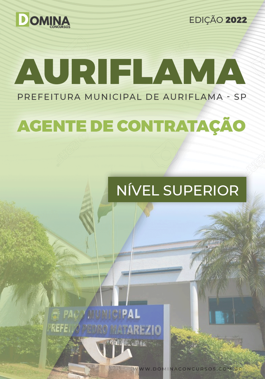 Apostila Digital Pref Auriflama SP 2022 Agente Contratação