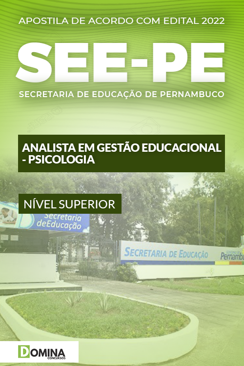 Apostila SEE PE 2022 Analista Gestão Educacional Psicologia