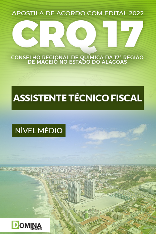 Apostila Digital CRQ 17 AL 2022 Assistente Técnico Fiscal