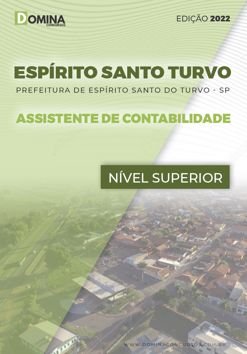 Apostila Pref Espírito Santo Turvo SP 2022 Assistente Contabilidade