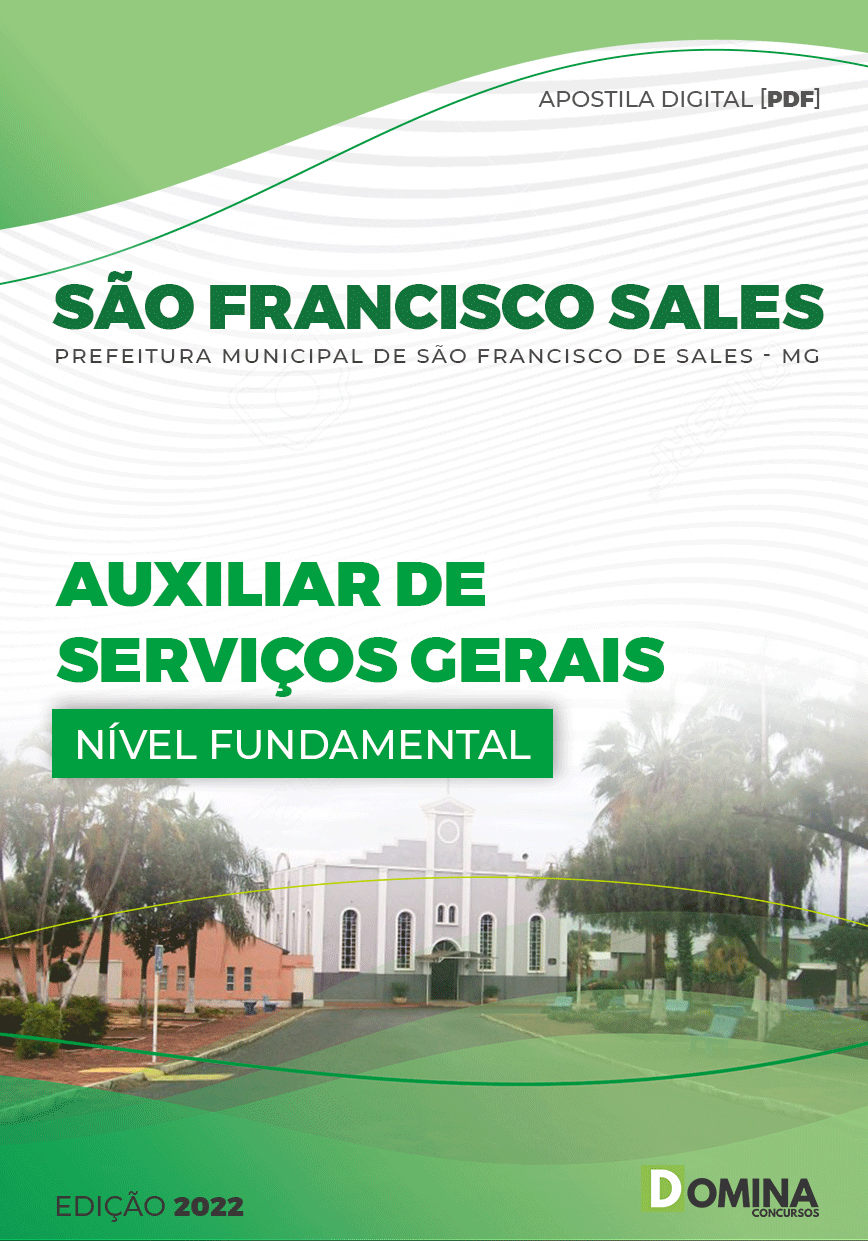 Apostila Pref São Francisco Sales MG 2022 Auxiliar Serviços Gerais