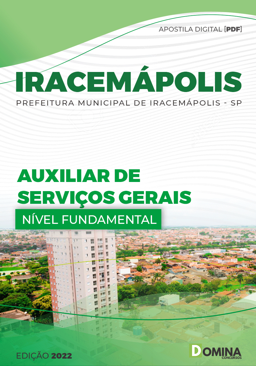 Apostila Pref Iracemápolis SP 2022 Auxiliar Serviços Gerais