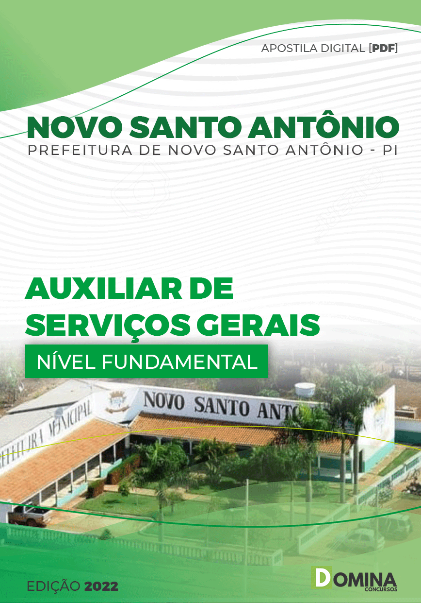 Apostila Pref Novo Santo Antonio PI 2022 Auxiliar Serviços Gerais