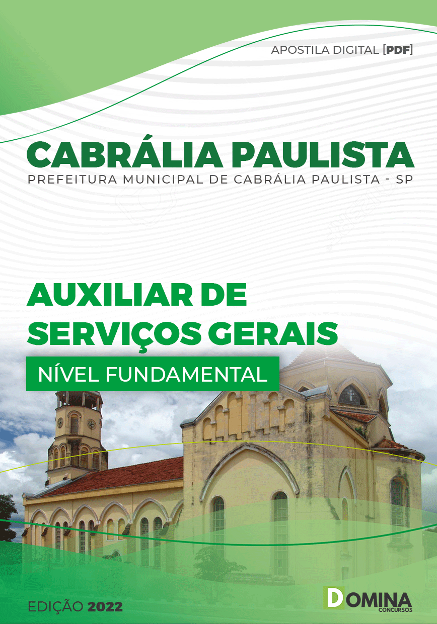 Apostila Pref Cabrália Paulista SP 2022 Auxiliar Serviços Gerais