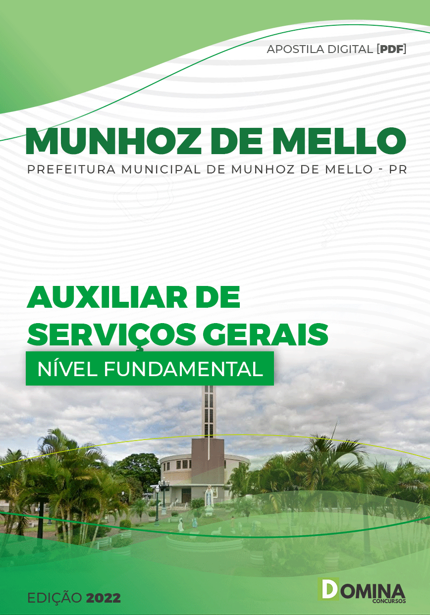 Apostila Pref Munhoz Mello PR 2022 Auxiliar Serviços Gerais