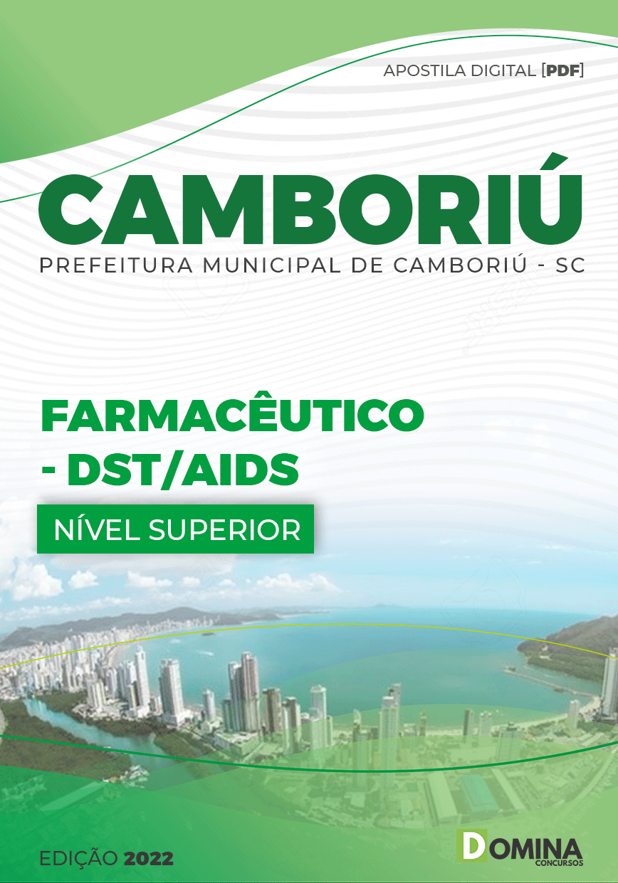 Apostila Digital Pref Camboriú SC 2022 Farmacêutico DST