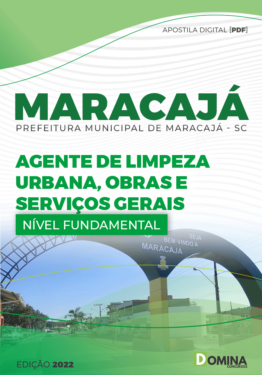 Apostila Pref Maracajá SC 2022 Agente Limpeza Obras Serviços Gerais