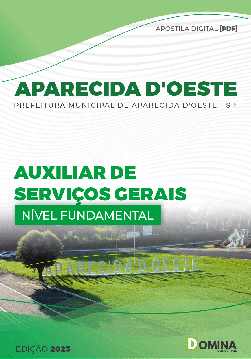 Apostila Pref Aparecida D’Oeste SP 2023 Auxiliar Serviços Gerais