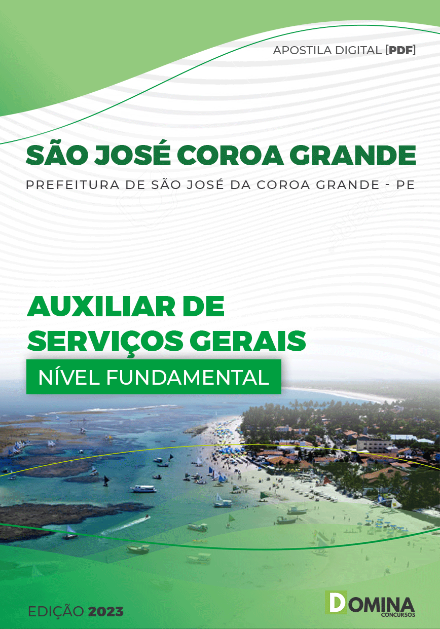 Apostila Pref São José Coroa Grande PE 2023 Auxiliar Serviços Gerais