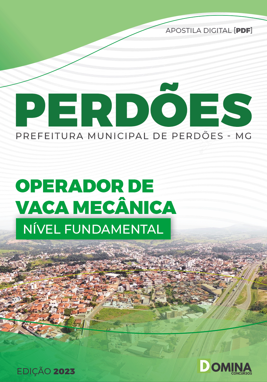 Apostila Pref Perdões MG 2023 Operador Vaca Mecânica