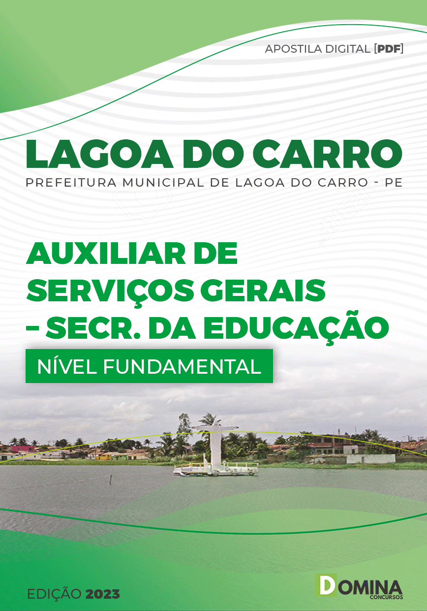 Apostila Pref Lagoa Carro PE 2023 Auxiliar Serviços Gerais Educação