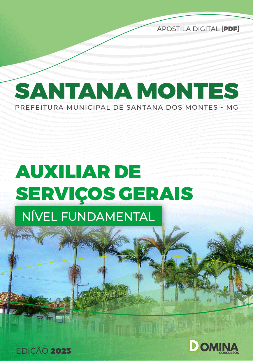 Apostila Pref Santana Montes MG 2023 Auxiliar Serviços Gerais