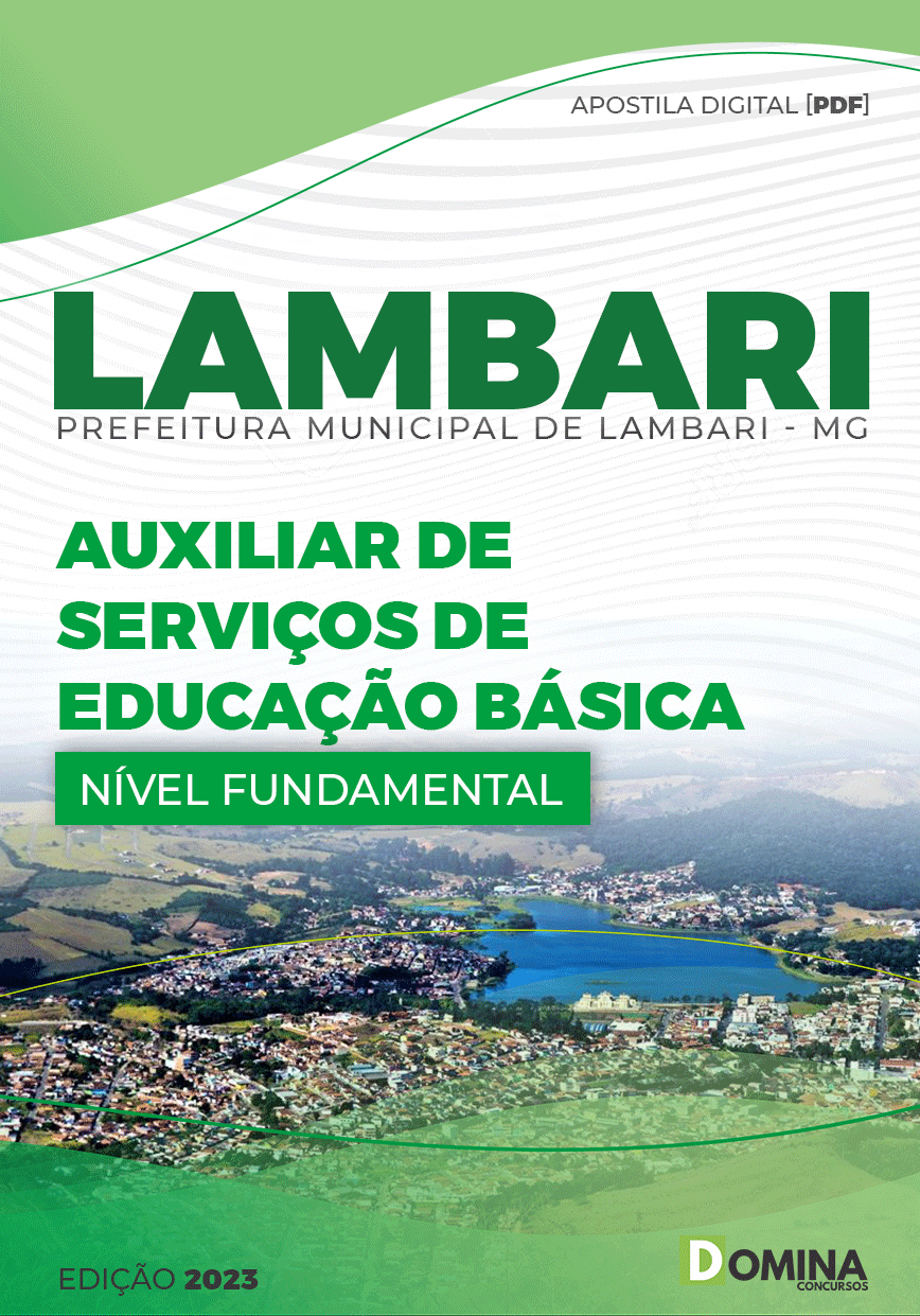 Apostila Pref Lambari MG 2023 Auxiliar Serviços Educação Básica