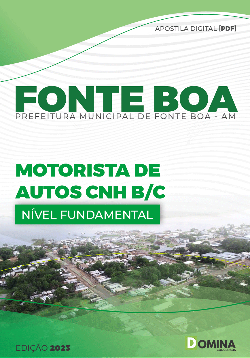 Apostila Digital Pref Fonte Boa AM 2023 Motorista B/C