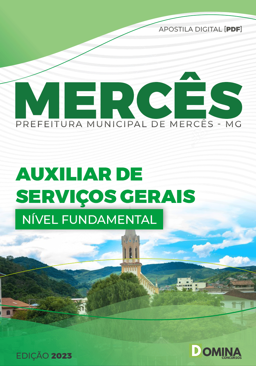 Apostila Pref Mercês MG 2023 Auxiliar Serviços Gerais