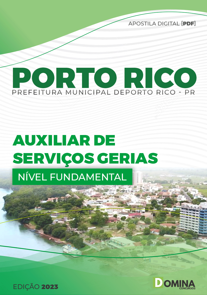 Apostila Pref Porto Rico PR 2023 Auxiliar Serviços Gerais