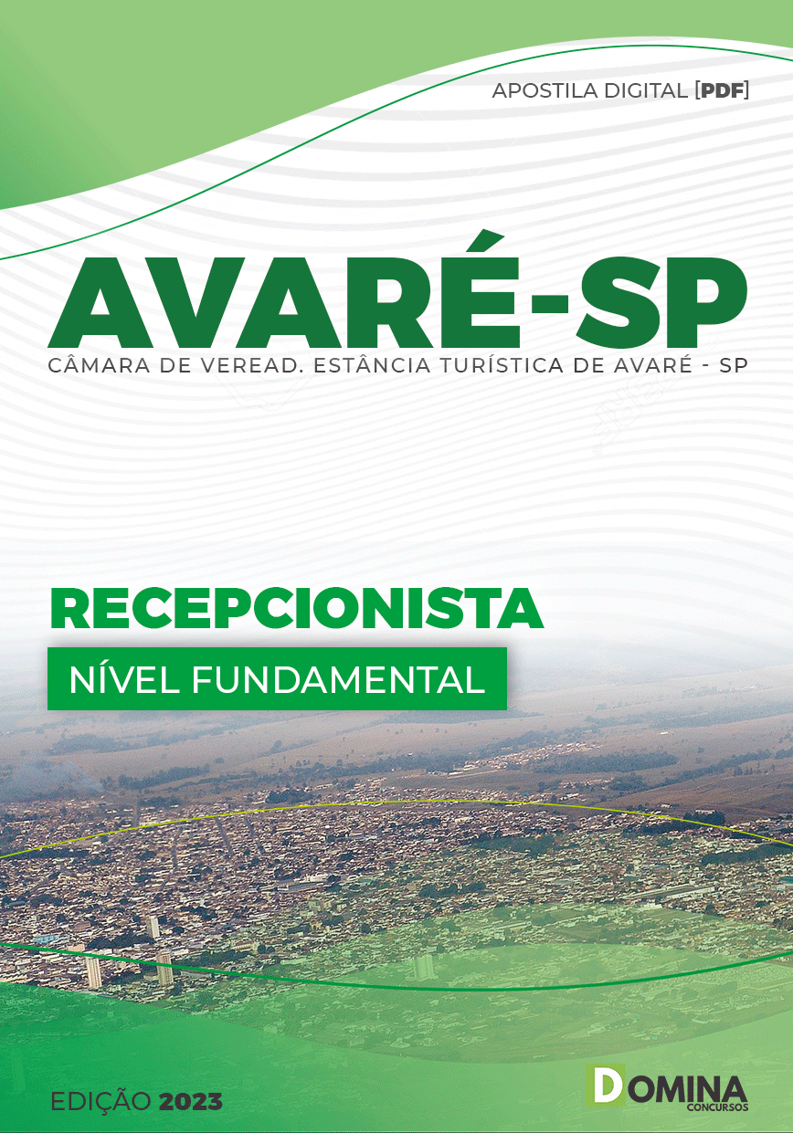 Apostila Concurso Câmara Avaré SP 2023 Recepcionista