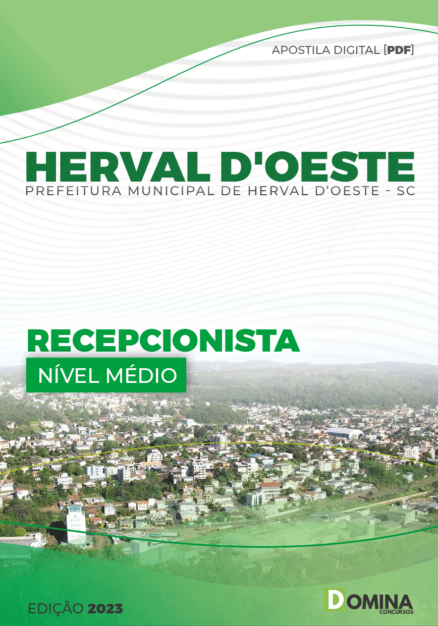 Apostila Digital Pref Herval D’Oeste SC 2023 Recepcionista