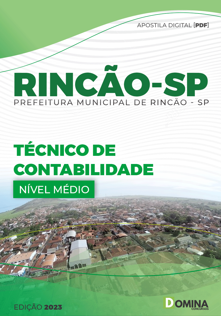 Apostila Concurso Pref Rincão SP 2023 Técnico Contabilidade