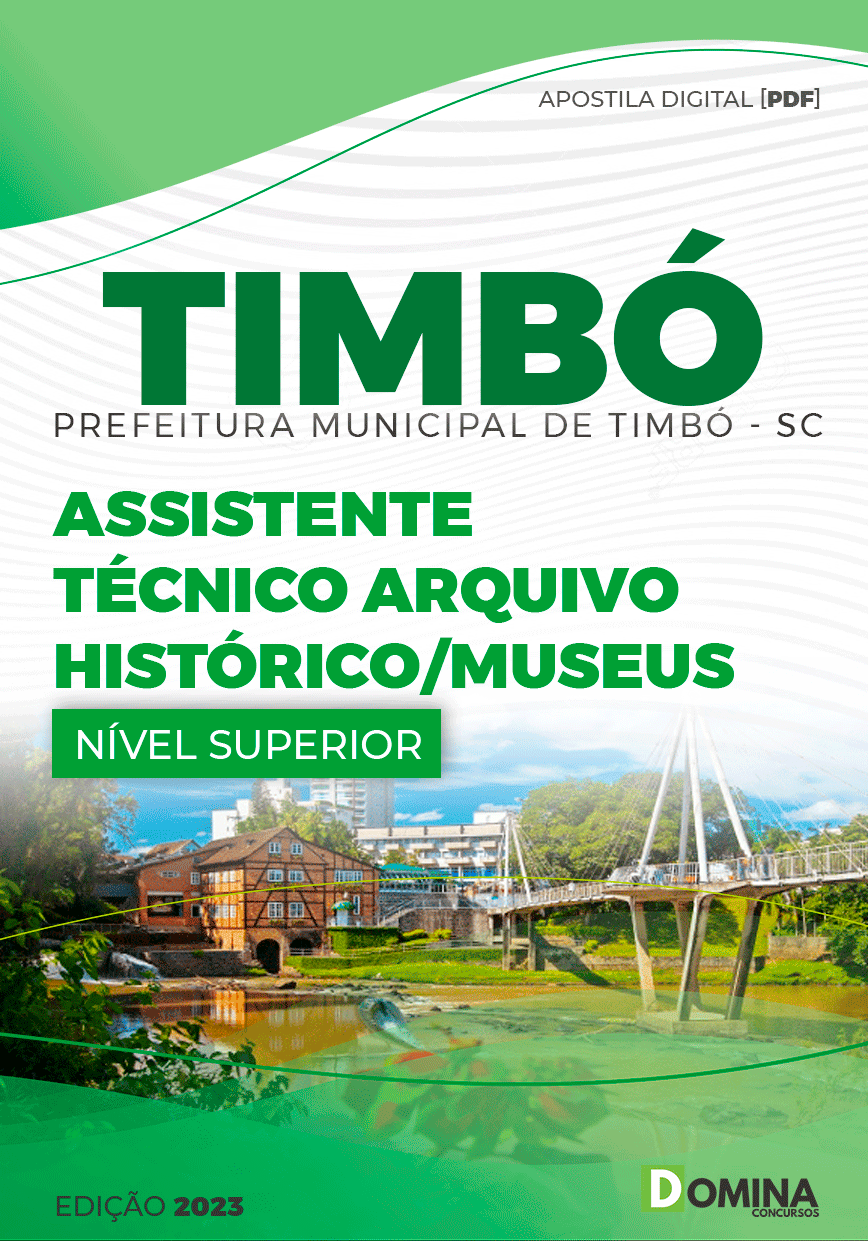 Apostila Pref Timbó SC 2023 Assistente Técnico Arquivo Histórico Museus