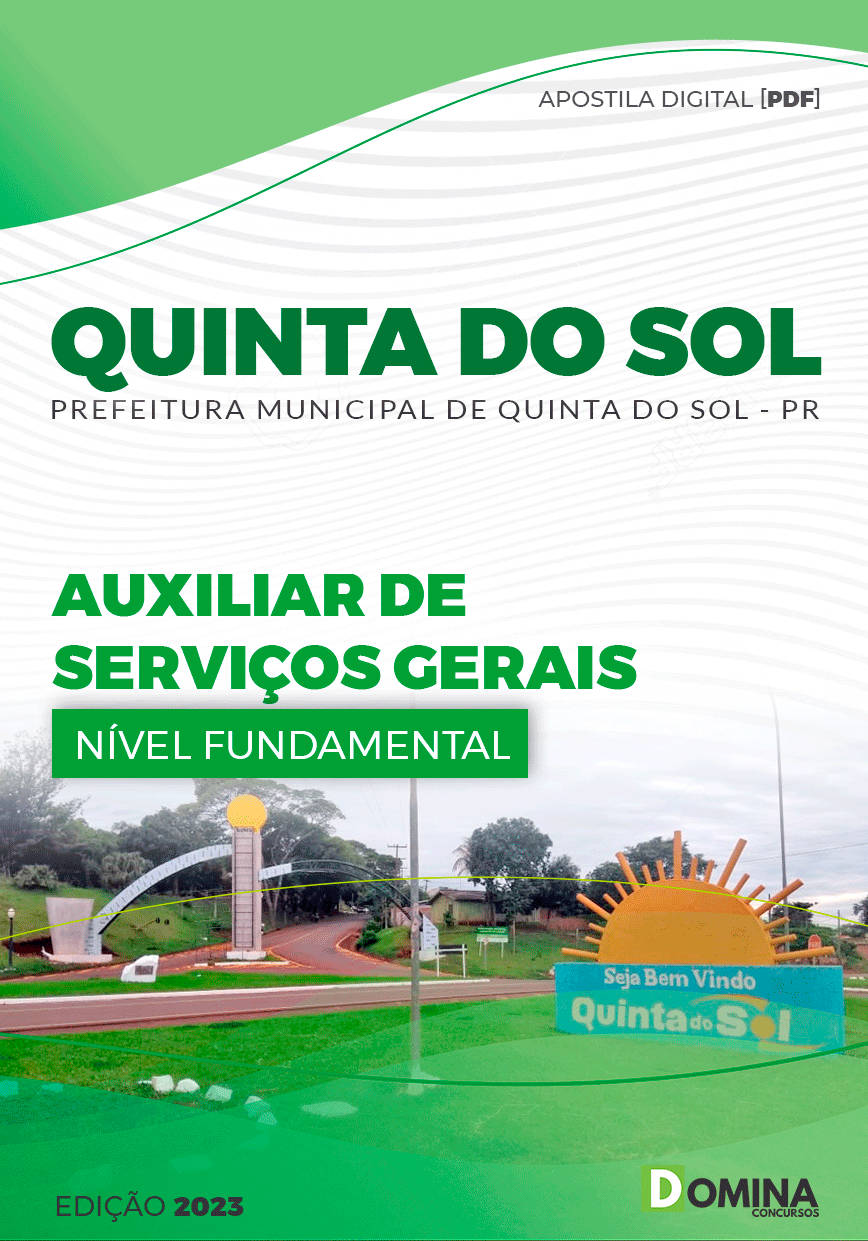 Apostila Pref Quinta do Sol PR 2023 Auxiliar Serviços Gerais