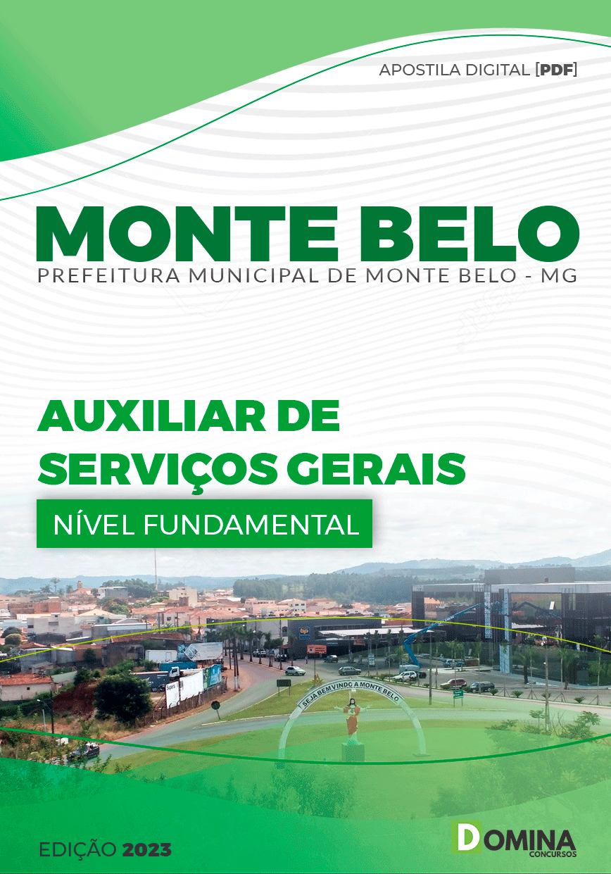 Apostila Digital Pref Monte Belo MG 2023 Auxiliar Serviços Gerais