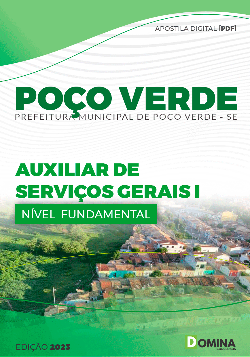 Apostila Pref Poço Verde SE 2023 Auxiliar Serviços Gerais