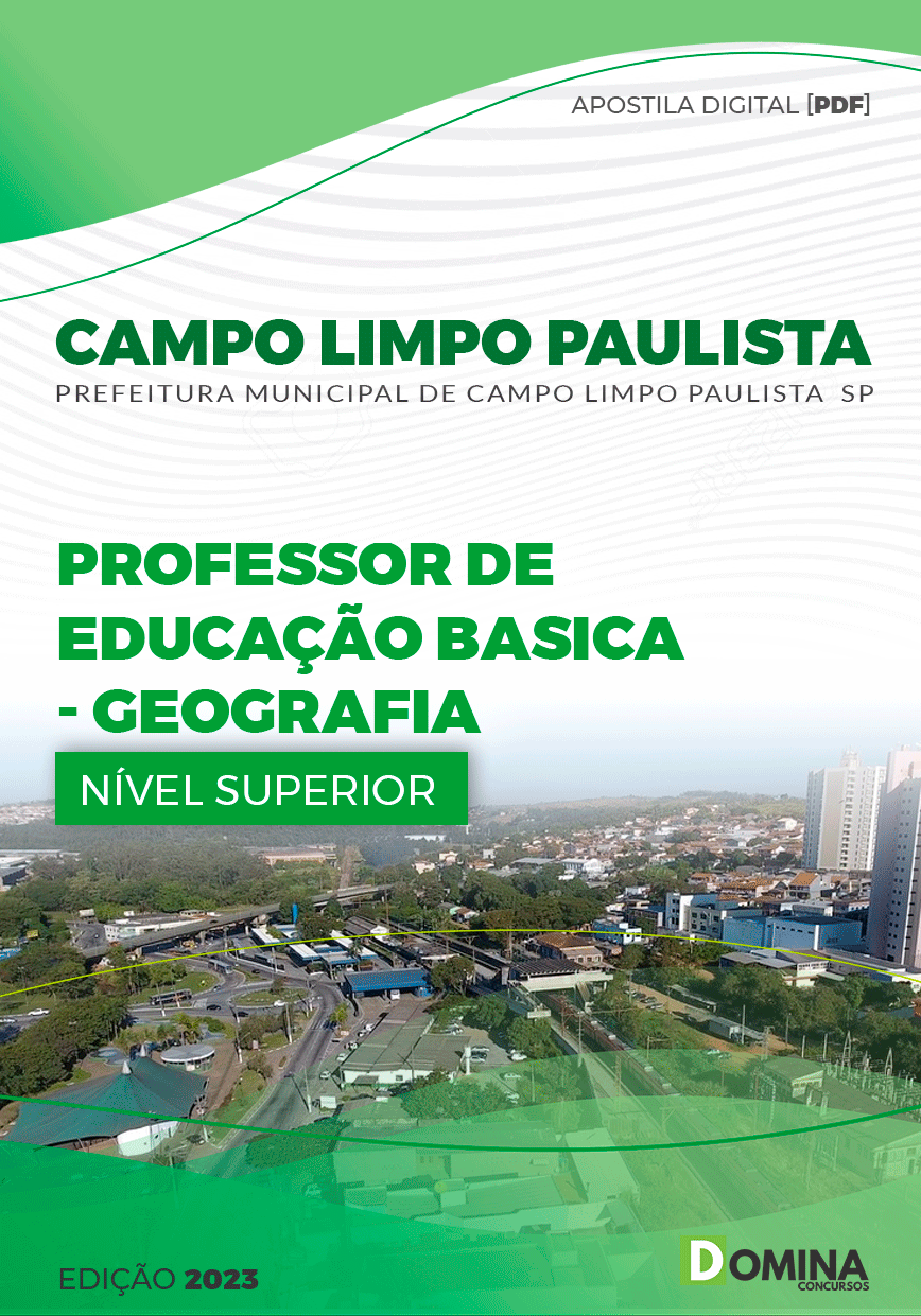 Apostila Pref Campo Limpo Paulista SP 2023 Professor II Geografia